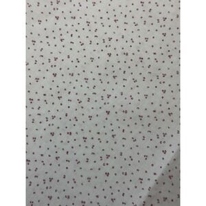 Ditsy Print Fabric 2 Yards Cream Burgundy Small Pattern Cotton Woven